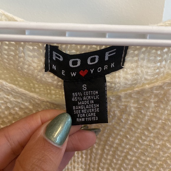 Super cute light, off-white, knit wool winter sweater. Worn once. Size small. - Picture 3 of 3